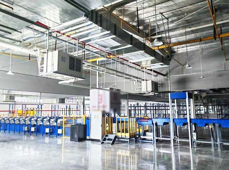 大型工業(yè)廠房制冷降溫，安裝蒸發(fā)冷省電空調(diào)-臥式軸流空調(diào)機組