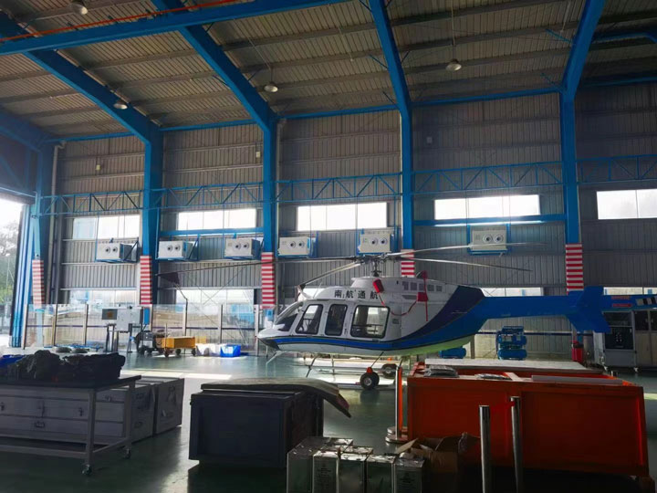 飛機(jī)維修倉庫降溫安裝蒸發(fā)冷省電空調(diào)-臥式射流機(jī)SYW-SL-25